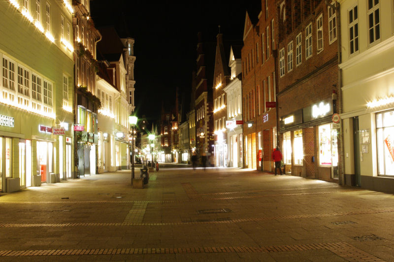 Bäckerstraße bei Nacht